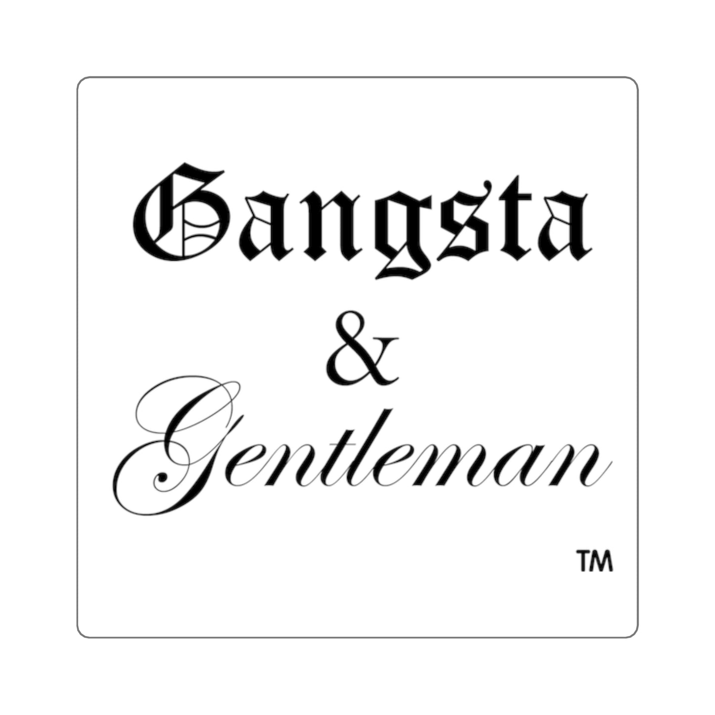 Gangsta & Gentleman Square Stickers - Stylish Laptop Decor, Unique Gift for Trendsetters