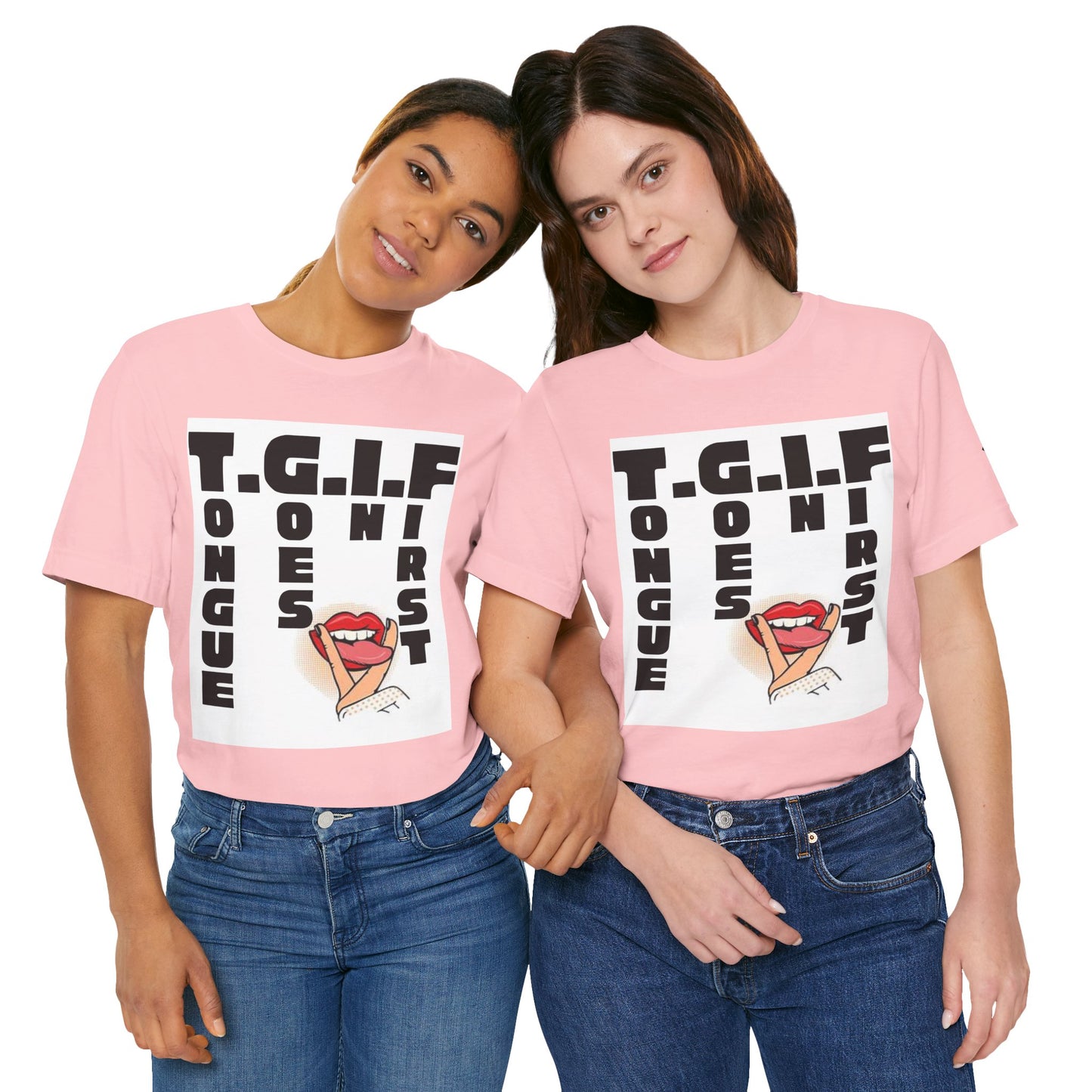 TGIF Tongue Graphic Tee - Unisex Jersey Short Sleeve T-Shirt