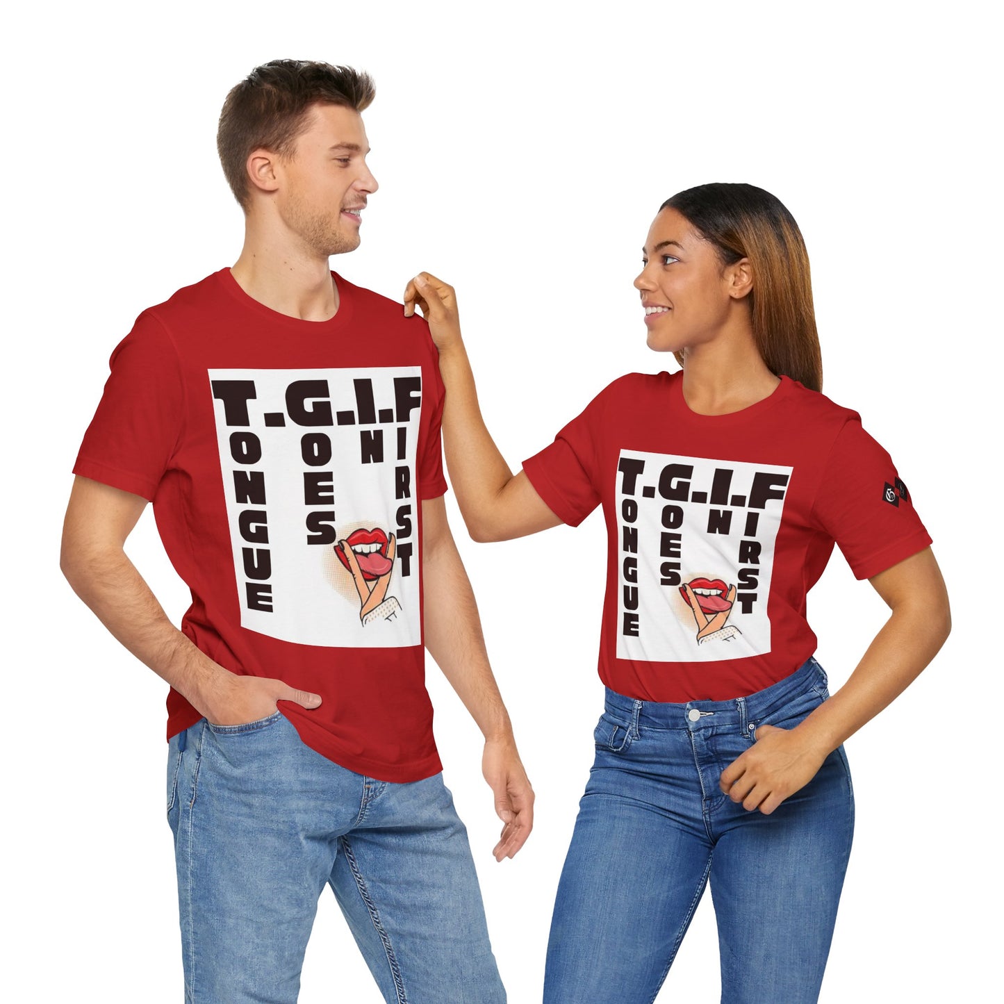 TGIF Tongue Graphic Tee - Unisex Jersey Short Sleeve T-Shirt