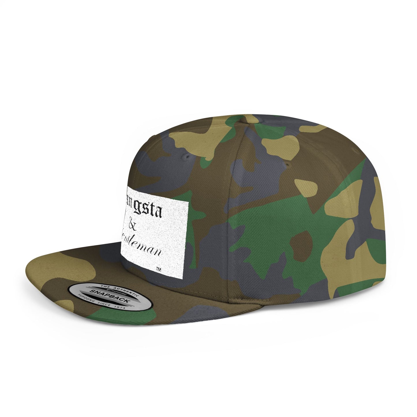 Gangsta & Gentleman Camo Flat Bill Snapback Hat - Stylish Headwear for Trendsetters