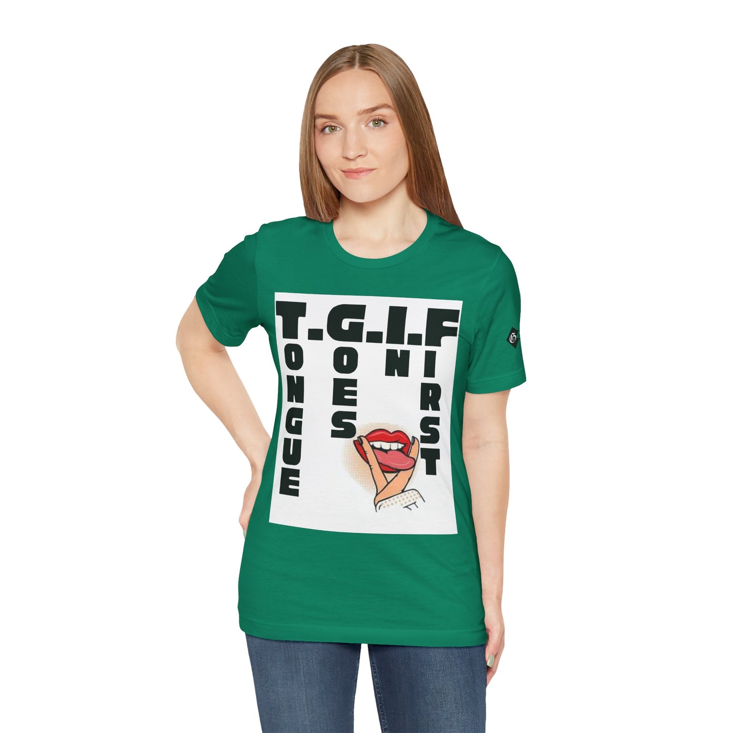 TGIF Tongue Graphic Tee - Unisex Jersey Short Sleeve T-Shirt