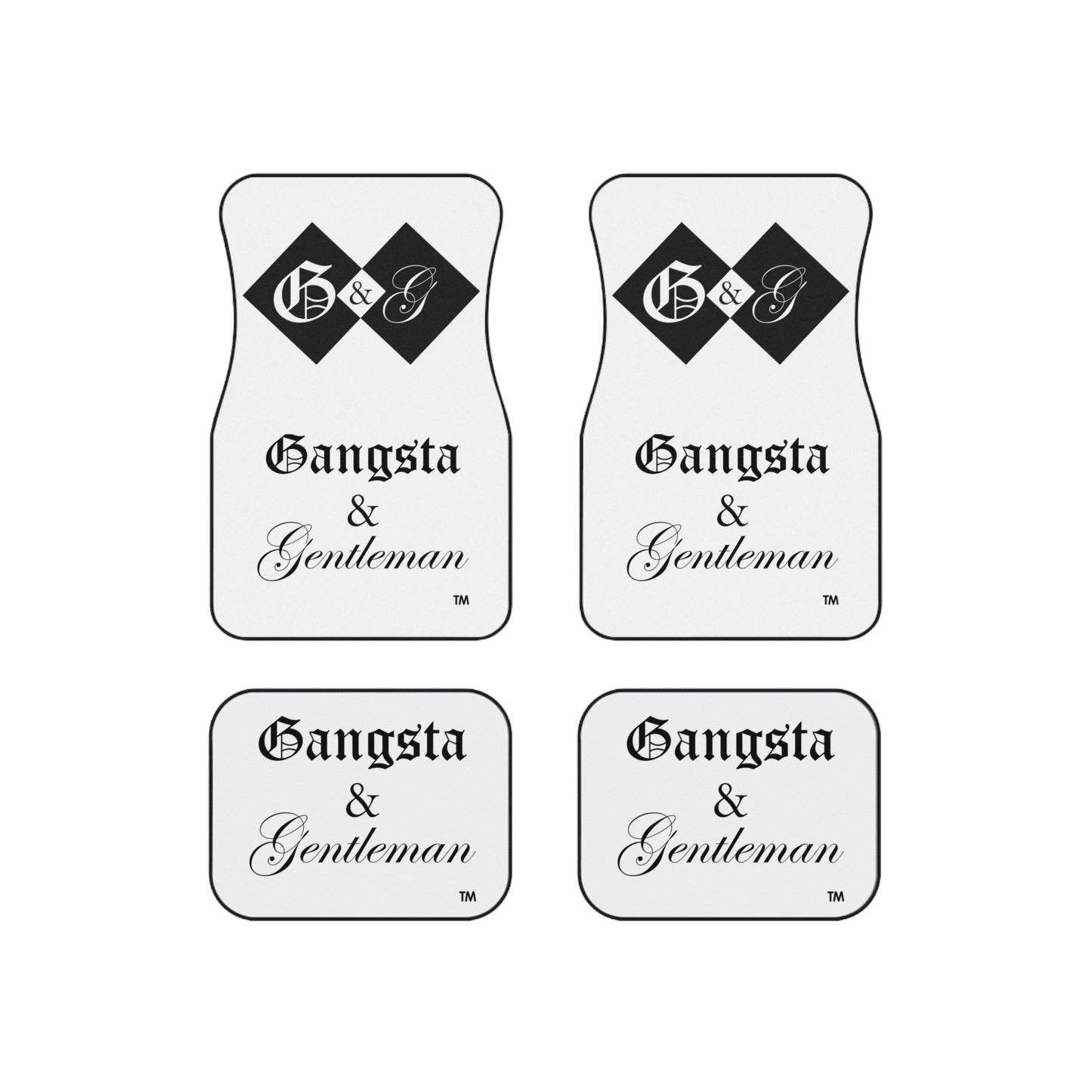 Stylish Gangsta & Gentleman Car Mats Set of 4 - Unique Auto Accessories