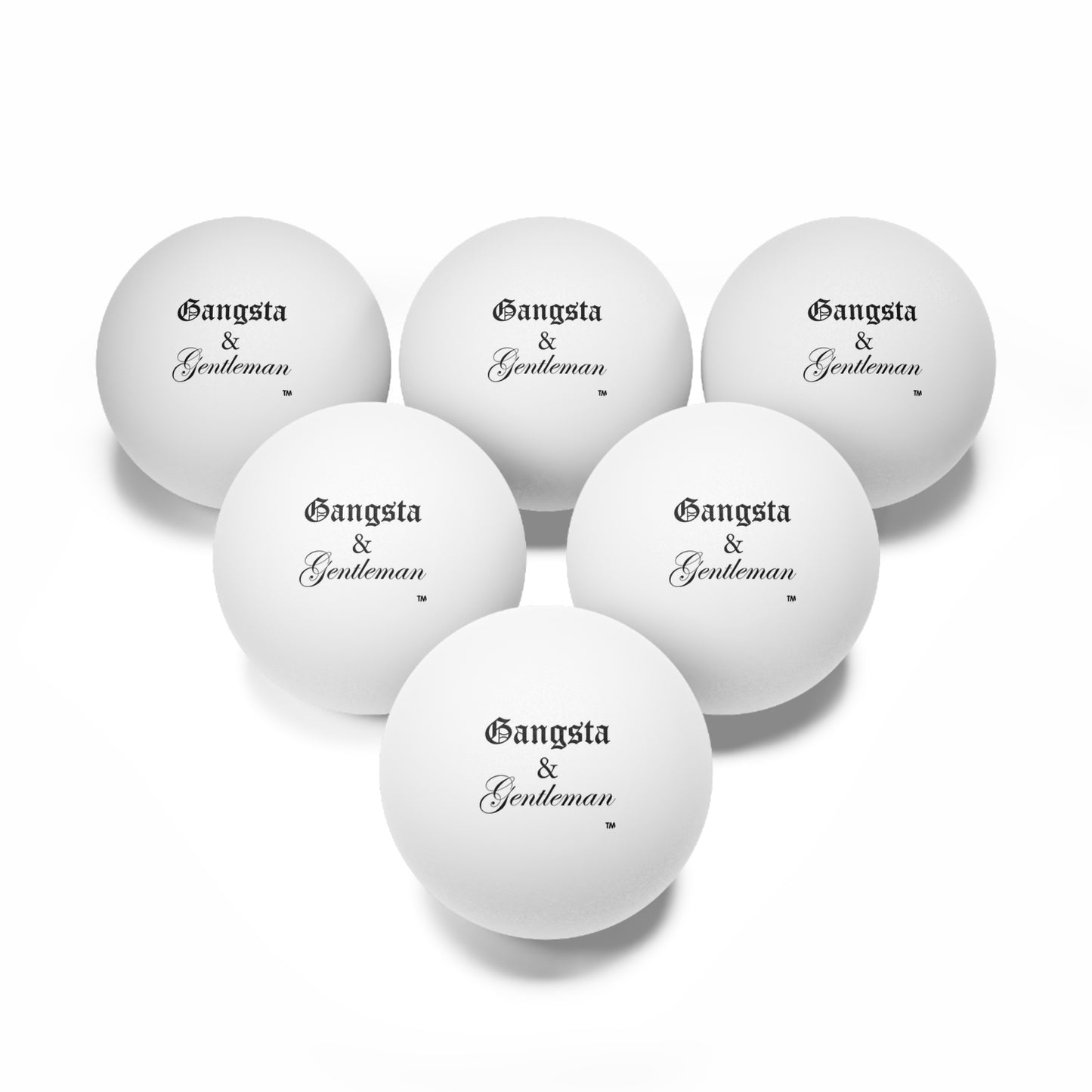 Gangsta & Gentleman Ping Pong/Beer Pong Balls - 6 Pack for Fun and Celebration