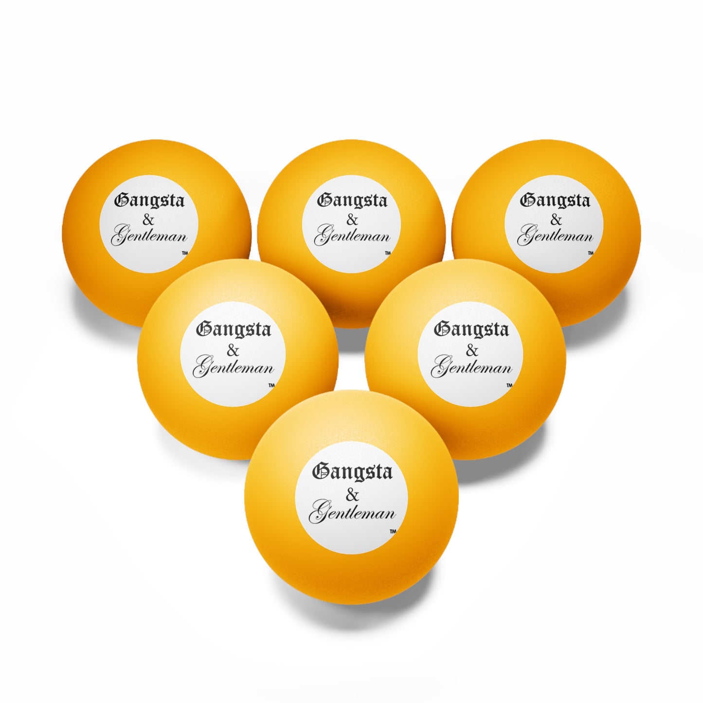 Gangsta & Gentleman Ping Pong/Beer Pong Balls - 6 Pack for Fun and Celebration