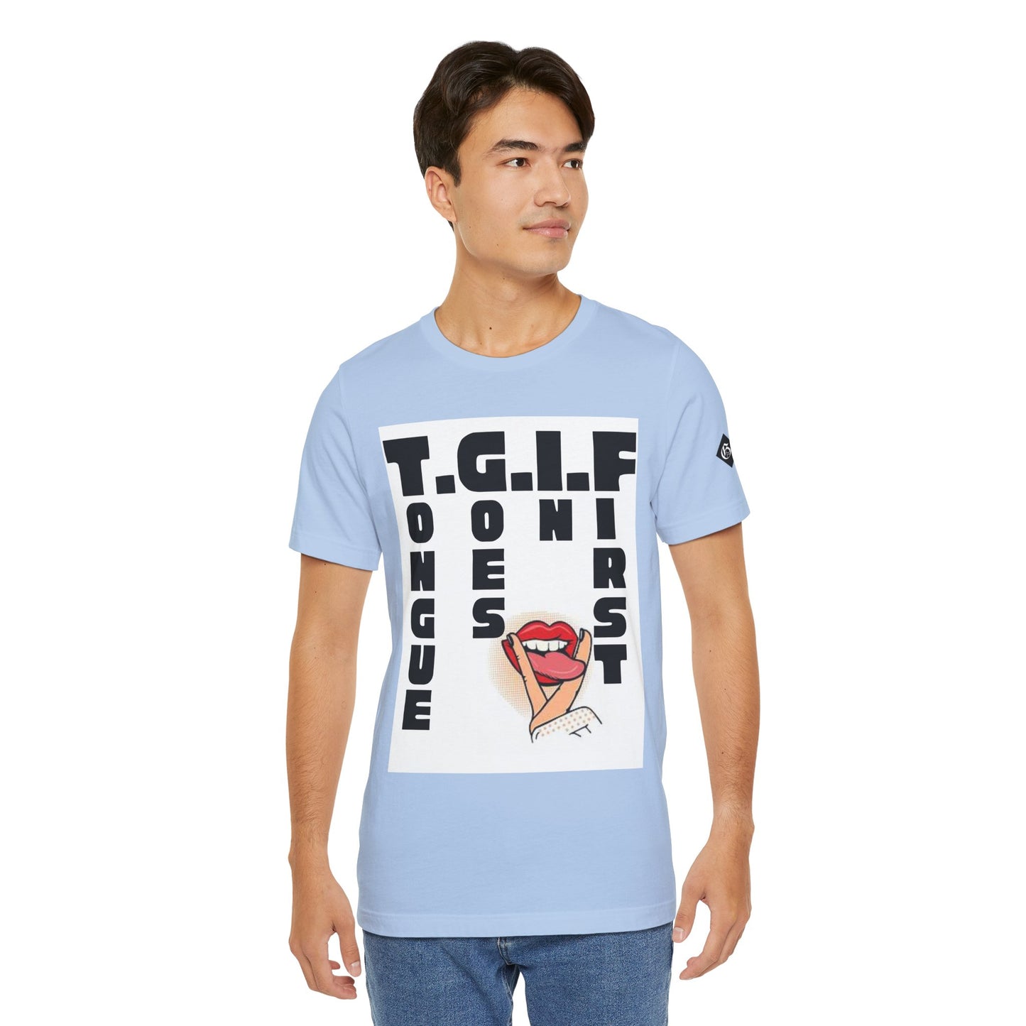 TGIF Tongue Graphic Tee - Unisex Jersey Short Sleeve T-Shirt