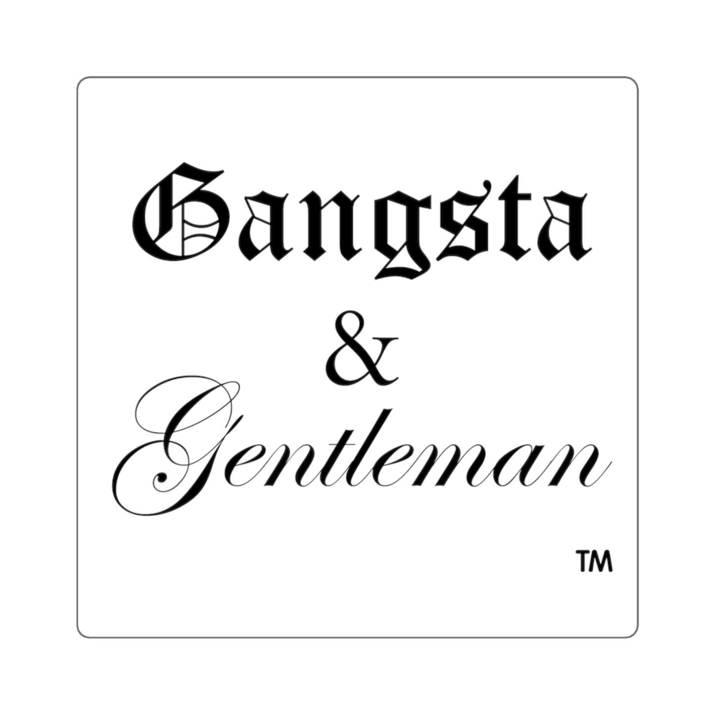 Gangsta & Gentleman Square Stickers - Stylish Laptop Decor, Unique Gift for Trendsetters
