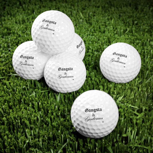 Gangsta & Gentleman Golf Balls - Set of 6 Premium Balls for Stylish Golfers