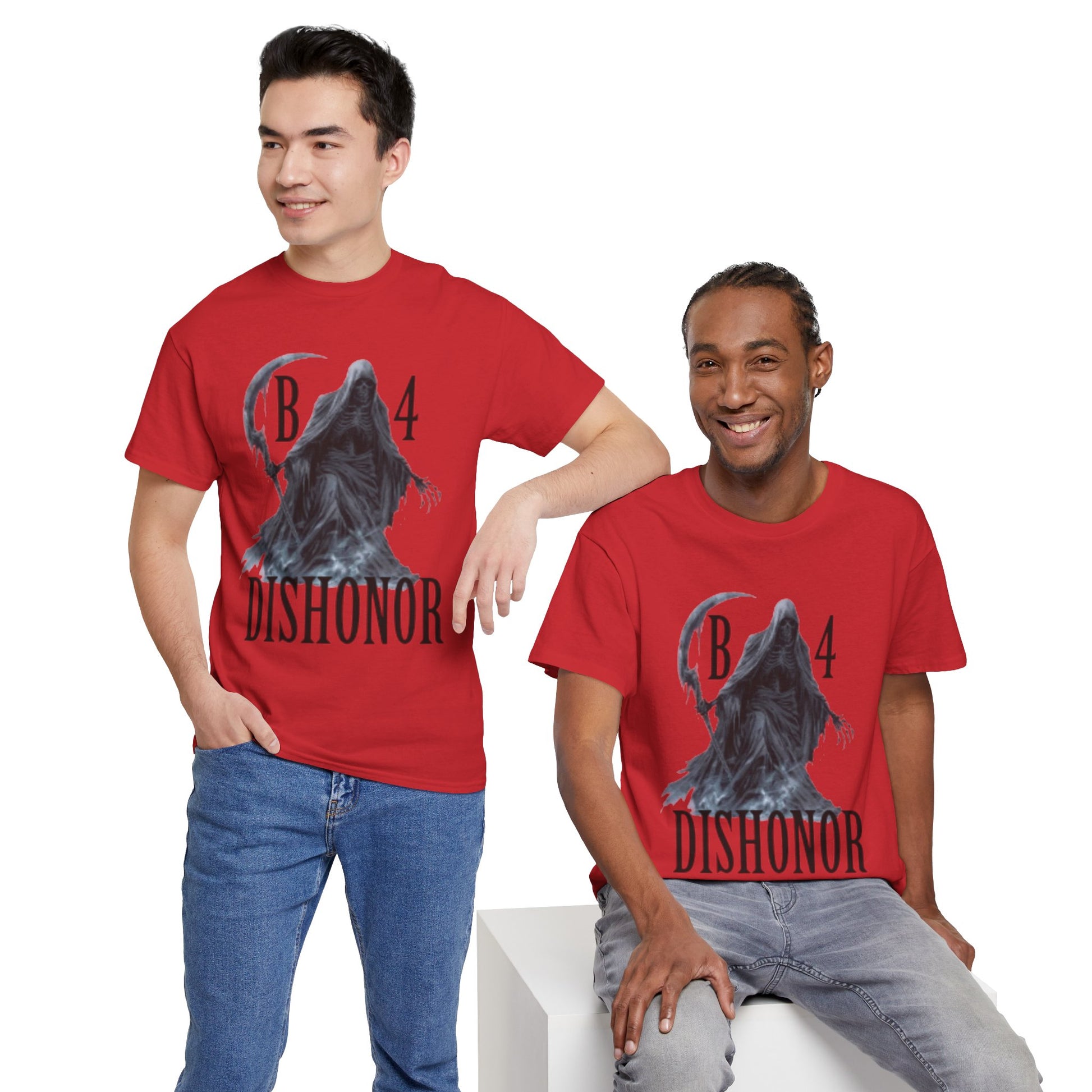 T-Shirt — Grim Reaper 'Death B4 Dishonor' Graphic Tee - Gangsta & Gentleman
