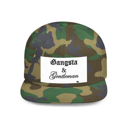 Gangsta & Gentleman Camo Flat Bill Snapback Hat - Stylish Headwear for Trendsetters