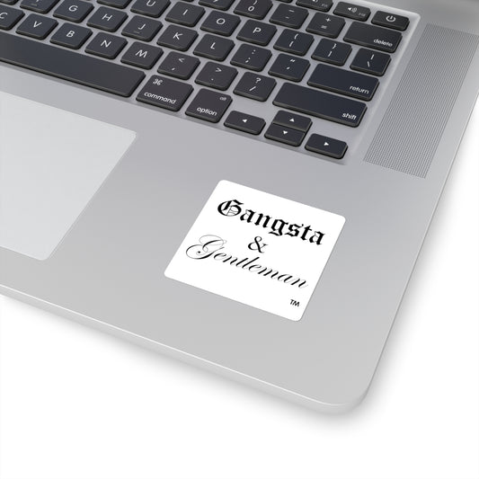 Gangsta & Gentleman Square Stickers - Stylish Laptop Decor, Unique Gift for Trendsetters