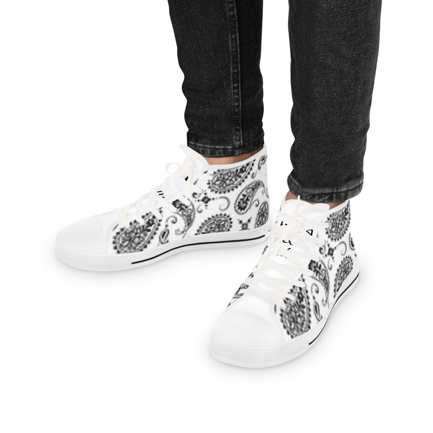 Stylish Paisley High Top Sneakers | Unique Footwear for Men, Casual Shoes, Trendy Sneakers, Gift for Him, Streetwear Style