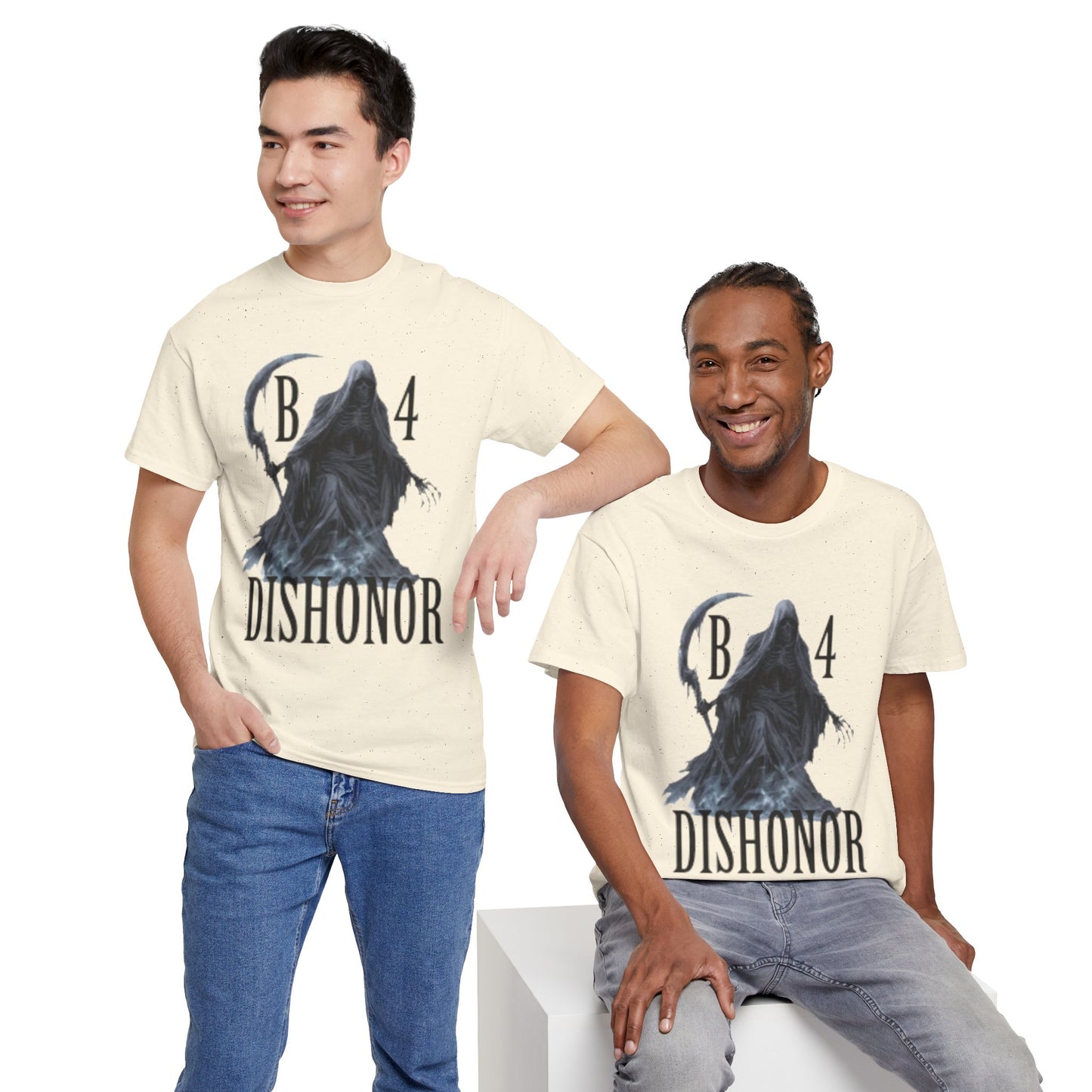T-Shirt — Grim Reaper 'Death B4 Dishonor' Graphic Tee - Gangsta & Gentleman