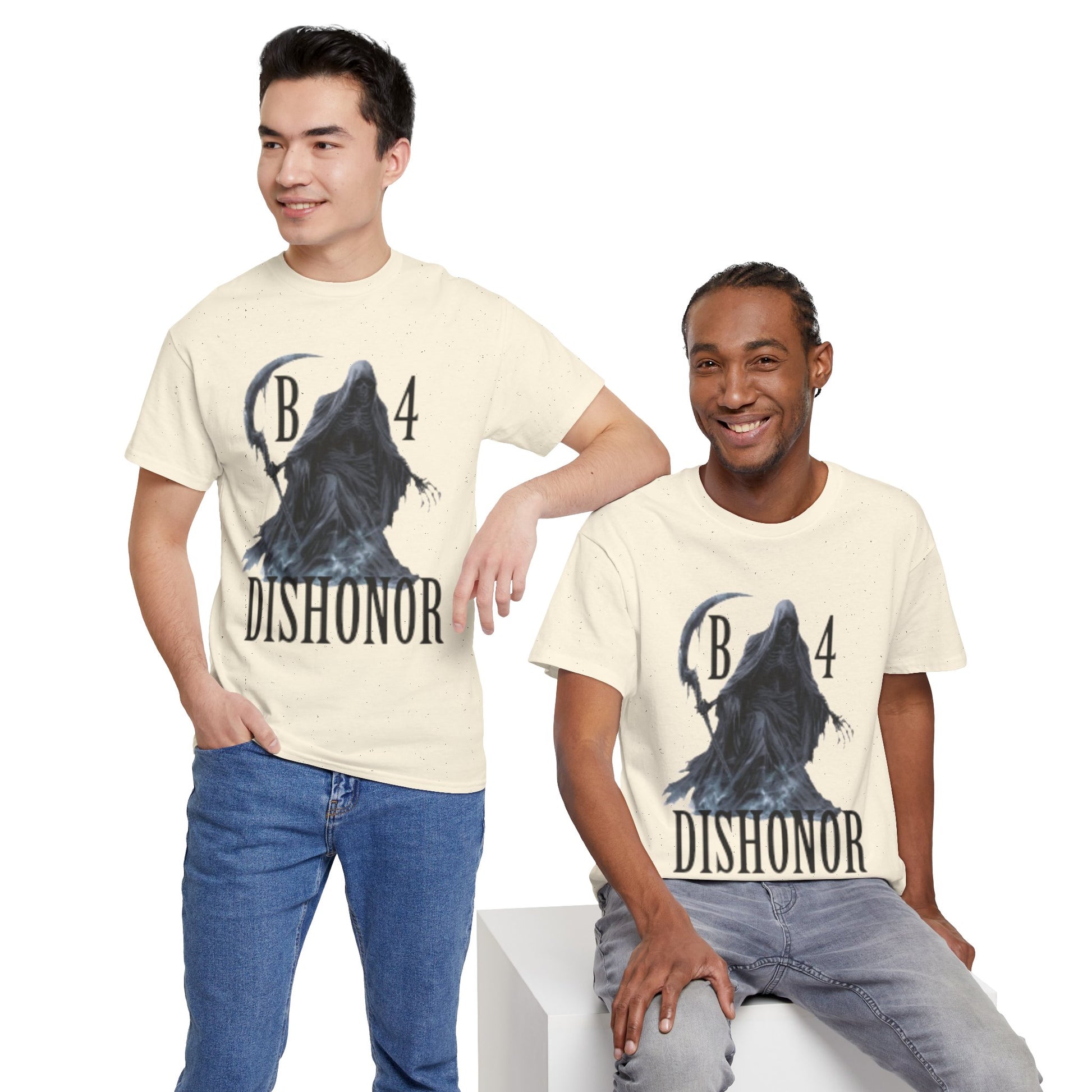 T-Shirt — Grim Reaper 'Death B4 Dishonor' Graphic Tee - Gangsta & Gentleman